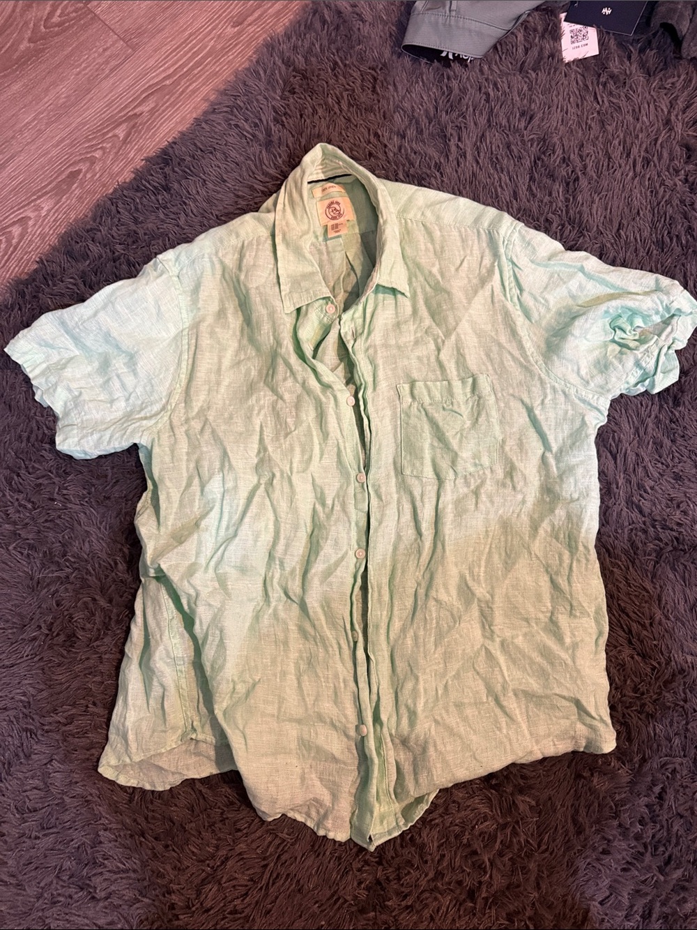 Linen Short-Sleeve Button-Up Shirt